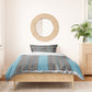 African Ndebele Traditional Attire Bedding Set Blue Ndebele Stripe