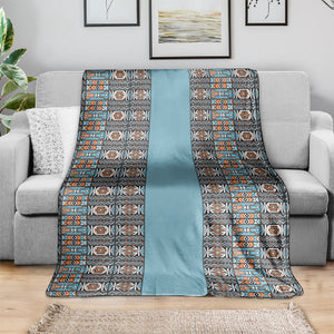 African Ndebele Traditional Attire Blanket Blue Ndebele Stripe