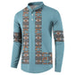 African Ndebele Traditional Attire Button Sweatshirt Blue Ndebele Stripe