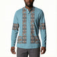 African Ndebele Traditional Attire Button Sweatshirt Blue Ndebele Stripe