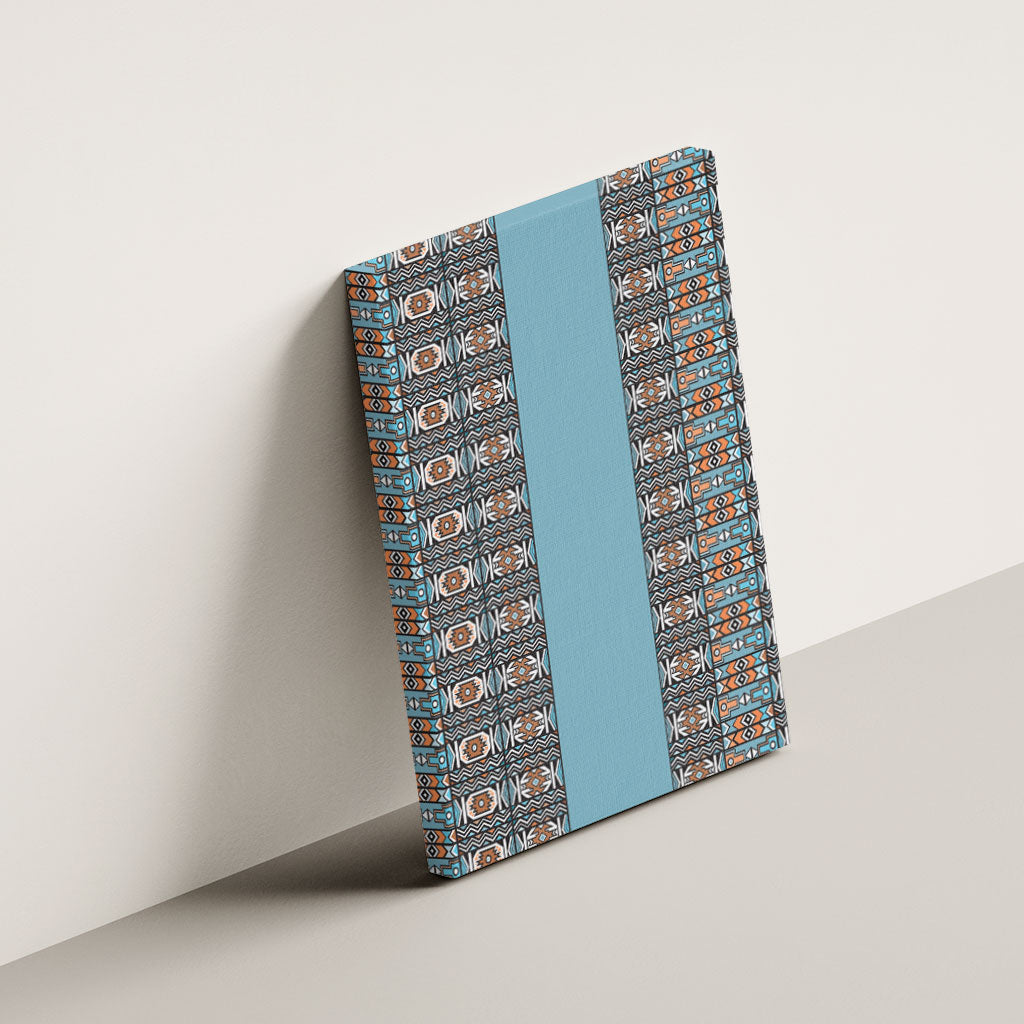 African Ndebele Traditional Attire Canvas Wall Art Blue Ndebele Stripe