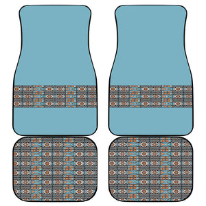 African Ndebele Traditional Attire Car Mats Blue Ndebele Stripe