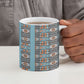 African Ndebele Traditional Attire Ceramic Mug Blue Ndebele Stripe