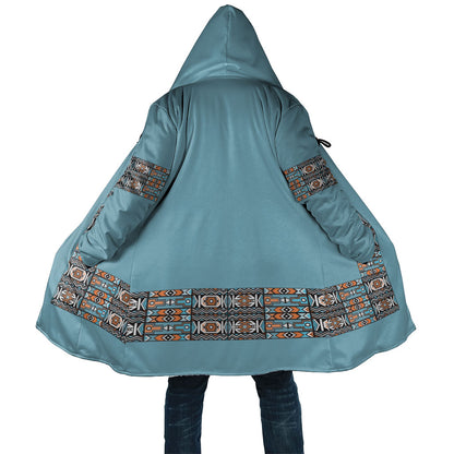 African Ndebele Traditional Attire Cloak Blue Ndebele Stripe