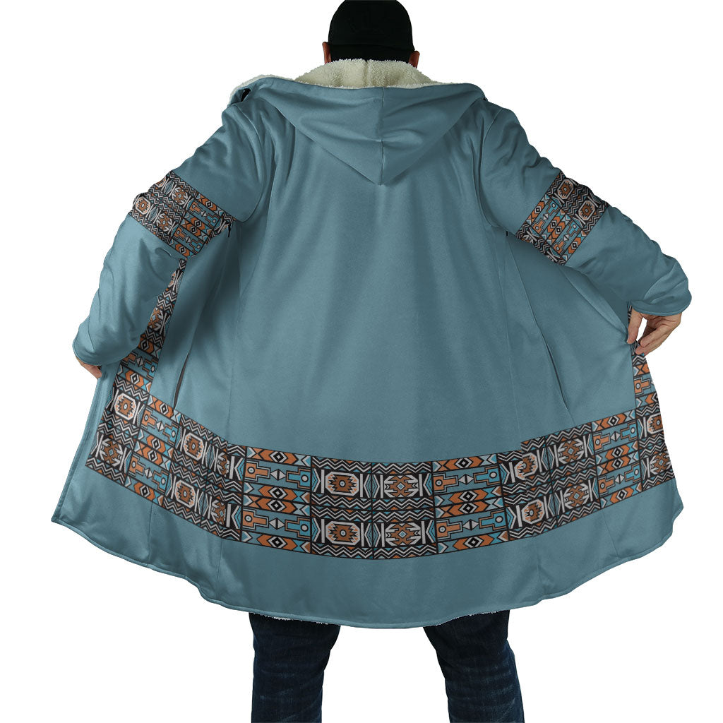 African Ndebele Traditional Attire Cloak Blue Ndebele Stripe