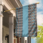 African Ndebele Traditional Attire Garden Flag Blue Ndebele Stripe