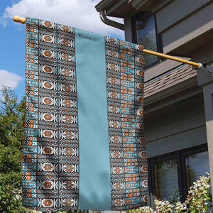 African Ndebele Traditional Attire Garden Flag Blue Ndebele Stripe