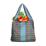 African Ndebele Traditional Attire Grocery Bag Blue Ndebele Stripe