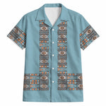 African Ndebele Traditional Attire Hawaiian Shirt Blue Ndebele Stripe