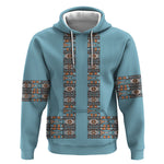 African Ndebele Traditional Attire Hoodie Blue Ndebele Stripe