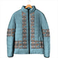 African Ndebele Traditional Attire Padded Jacket Blue Ndebele Stripe