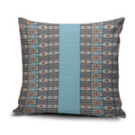 African Ndebele Traditional Attire Pillow Cover Blue Ndebele Stripe