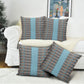 African Ndebele Traditional Attire Pillow Cover Blue Ndebele Stripe
