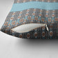 African Ndebele Traditional Attire Pillow Cover Blue Ndebele Stripe