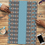 African Ndebele Traditional Attire Puzzle Blue Ndebele Stripe