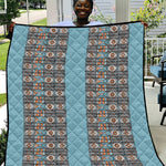 African Ndebele Traditional Attire Quilt Blue Ndebele Stripe