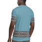 African Ndebele Traditional Attire Rugby Jersey Blue Ndebele Stripe