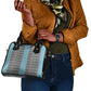 African Ndebele Traditional Attire Shoulder Handbag Blue Ndebele Stripe