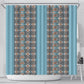 African Ndebele Traditional Attire Shower Curtain Blue Ndebele Stripe