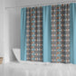 African Ndebele Traditional Attire Shower Curtain Blue Ndebele Stripe