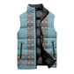 African Ndebele Traditional Attire Sleeveless Puffer Jacket Blue Ndebele Stripe