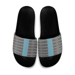 African Ndebele Traditional Attire Slide Sandals Blue Ndebele Stripe