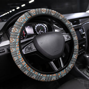African Ndebele Traditional Attire Steering Wheel Cover Blue Ndebele Stripe