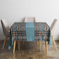 African Ndebele Traditional Attire Tablecloth Blue Ndebele Stripe