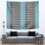 African Ndebele Traditional Attire Tapestry Blue Ndebele Stripe