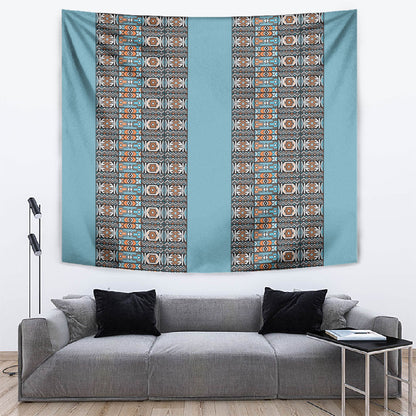 African Ndebele Traditional Attire Tapestry Blue Ndebele Stripe