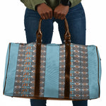 African Ndebele Traditional Attire Travel Bag Blue Ndebele Stripe