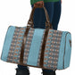 African Ndebele Traditional Attire Travel Bag Blue Ndebele Stripe