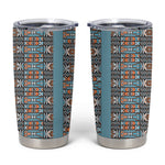 African Ndebele Traditional Attire Tumbler Cup Blue Ndebele Stripe