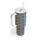 African Ndebele Traditional Attire Tumbler With Handle Blue Ndebele Stripe