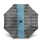 African Ndebele Traditional Attire Umbrella Blue Ndebele Stripe