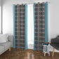 African Ndebele Traditional Attire Window Curtain Blue Ndebele Stripe