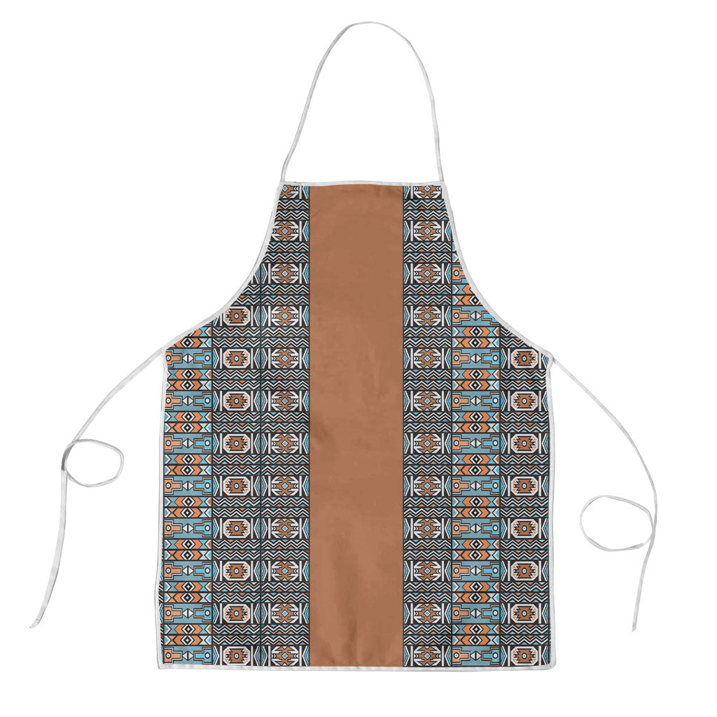 African Ndebele Traditional Attire Apron Brown Ndebele Stripe