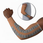 African Ndebele Traditional Attire Arm Sleeves Brown Ndebele Stripe