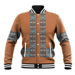 African Ndebele Traditional Attire Baseball Jacket Brown Ndebele Stripe