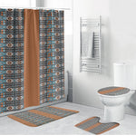 African Ndebele Traditional Attire Bathroom Set Brown Ndebele Stripe