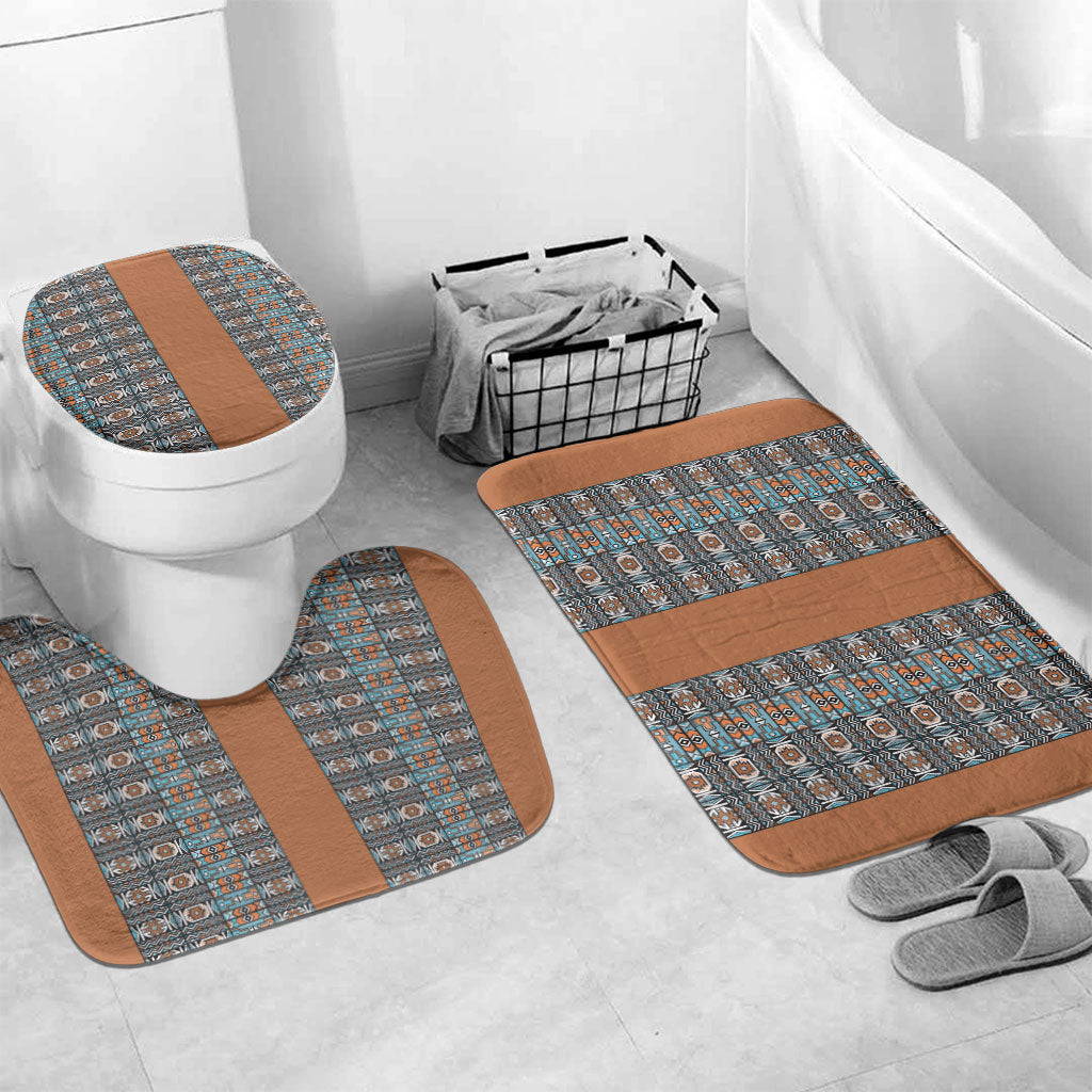 African Ndebele Traditional Attire Bathroom Set Brown Ndebele Stripe