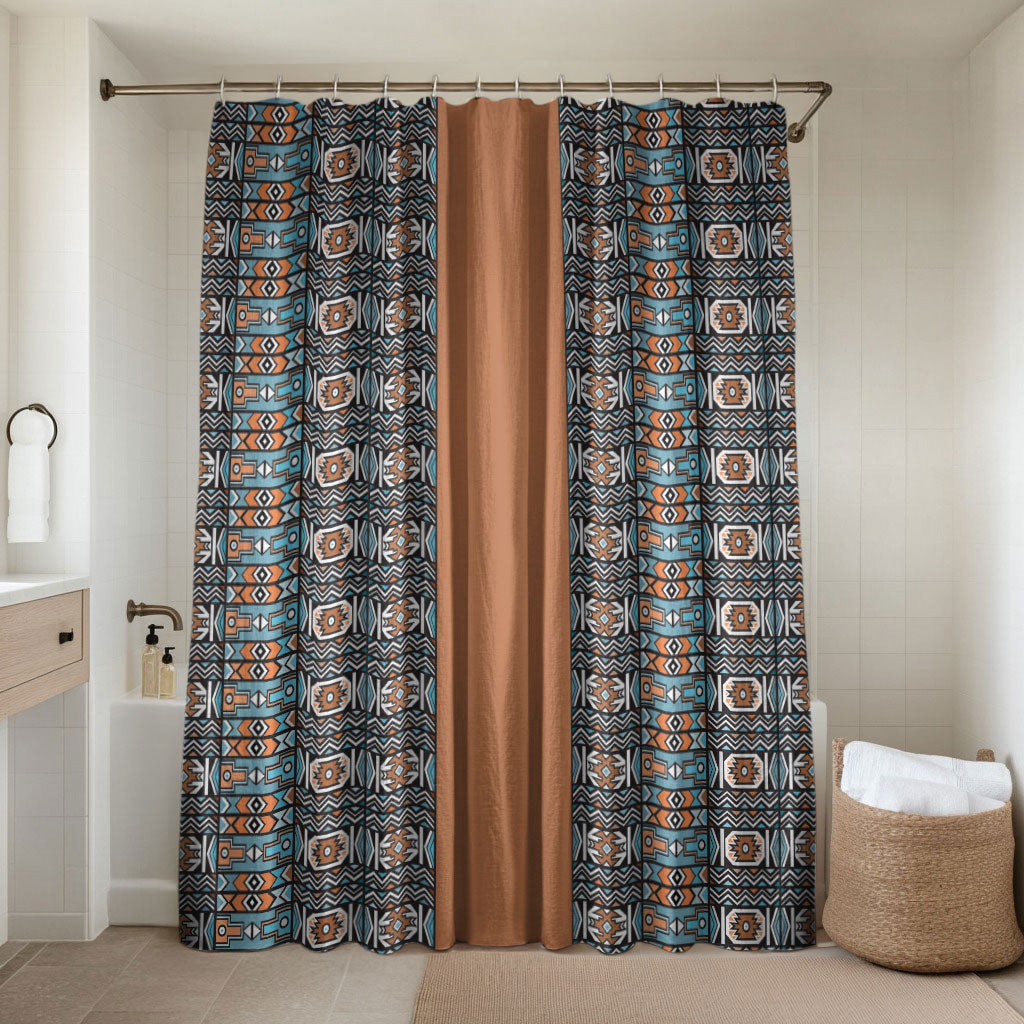 African Ndebele Traditional Attire Bathroom Set Brown Ndebele Stripe