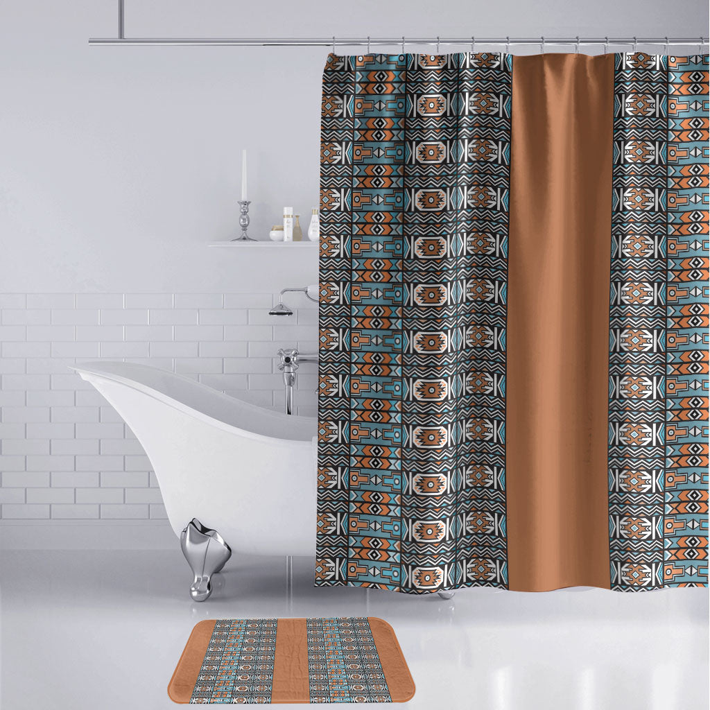 African Ndebele Traditional Attire Bathroom Set Brown Ndebele Stripe