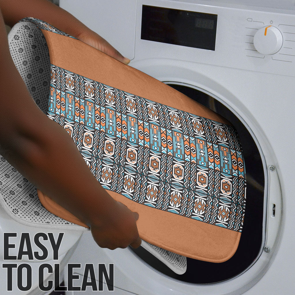African Ndebele Traditional Attire Bathroom Set Brown Ndebele Stripe