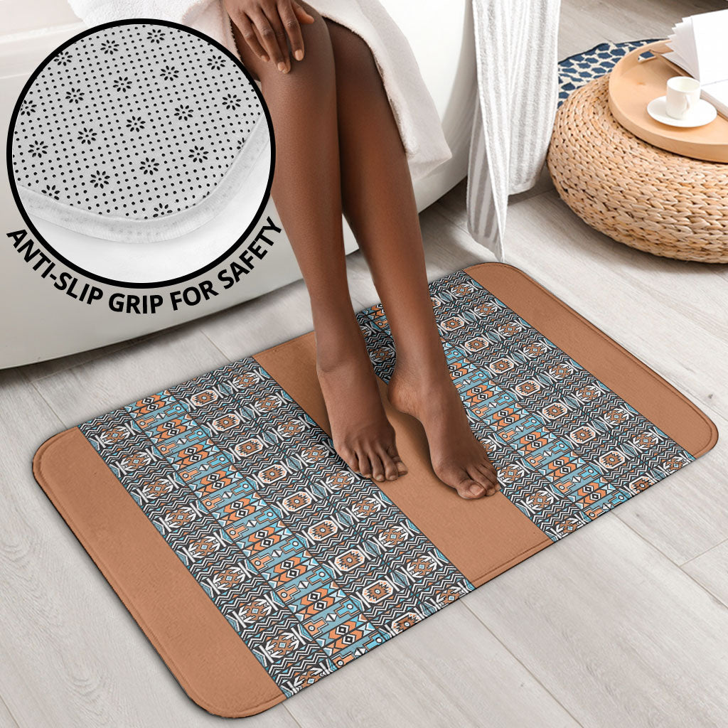 African Ndebele Traditional Attire Bathroom Set Brown Ndebele Stripe