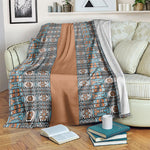 African Ndebele Traditional Attire Blanket Brown Ndebele Stripe