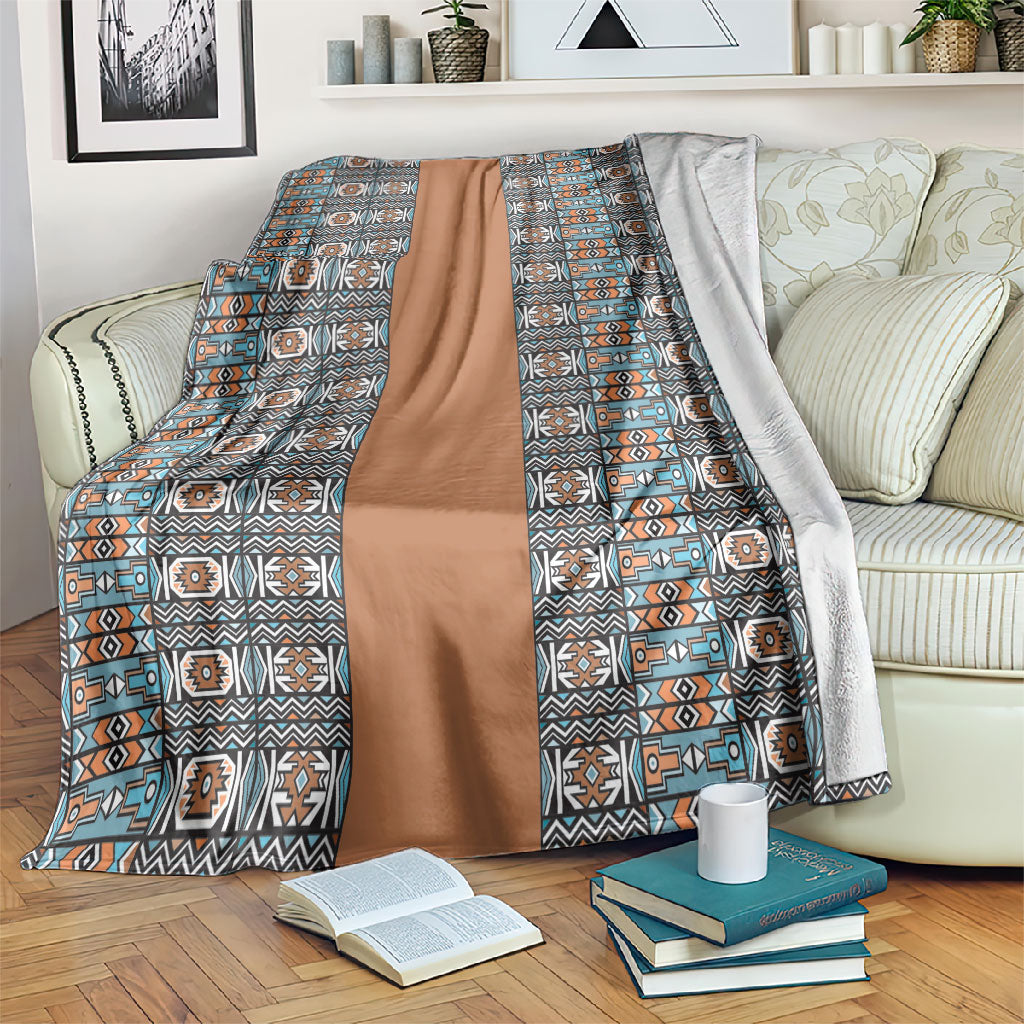 African Ndebele Traditional Attire Blanket Brown Ndebele Stripe