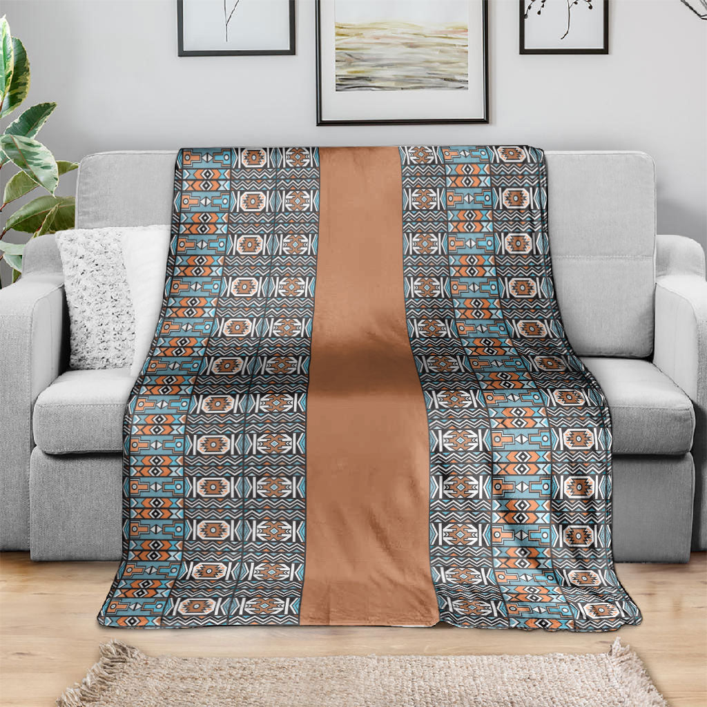 African Ndebele Traditional Attire Blanket Brown Ndebele Stripe
