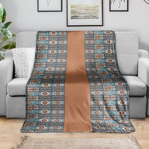 African Ndebele Traditional Attire Blanket Brown Ndebele Stripe