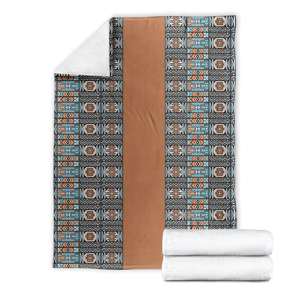 African Ndebele Traditional Attire Blanket Brown Ndebele Stripe
